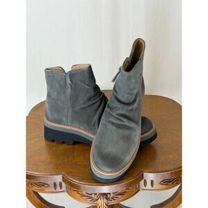 NIB Sofft Pecola Smoke Grey Suede Slouchy Ankle Boot Zipper Womens #0311 US 7